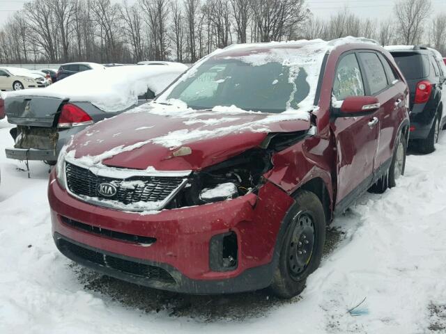 5XYKT3A67EG454977 - 2014 KIA SORENTO LX RED photo 2