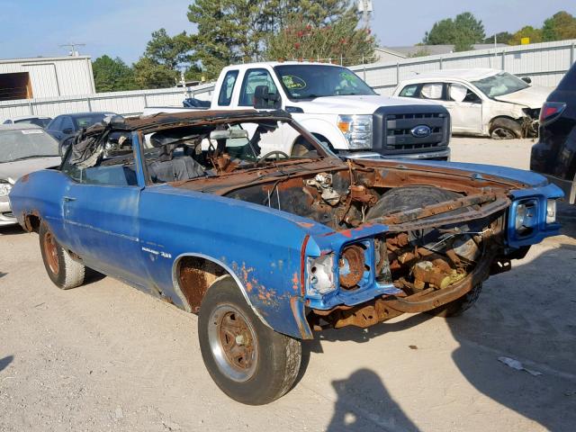 1D67H2B687809 - 1972 CHEVROLET CHEVELLE BLUE photo 1