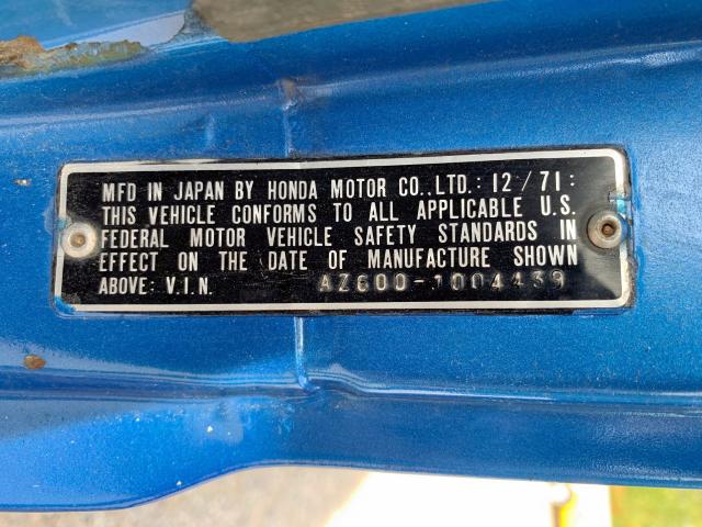 AZ6001004439 - 1972 HONDA 600 CC BLUE photo 9