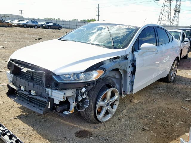 3FA6P0HD6ER312589 - 2014 FORD FUSION SE WHITE photo 2