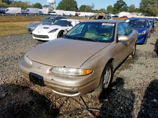 1G3NL52E91C177195 - 2001 OLDSMOBILE ALERO GL GOLD photo 2