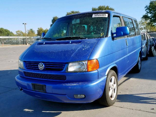 WV2MB47011H143505 - 2001 VOLKSWAGEN EUROVAN MV BLUE photo 2