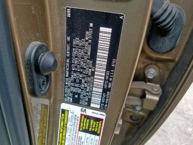 4T3ZE11A29U010589 - 2009 TOYOTA VENZA BROWN photo 10