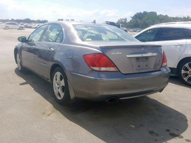 JH4KB16557C000594 - 2007 ACURA RL GRAY photo 3