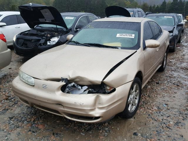 1G3NF52E81C155941 - 2001 OLDSMOBILE ALERO GLS GOLD photo 2