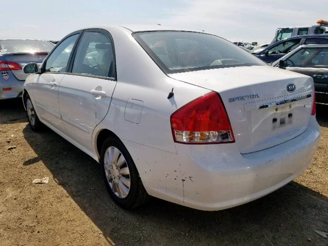 KNAFE222195668800 - 2009 KIA SPECTRA EX WHITE photo 3