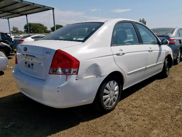 KNAFE222195668800 - 2009 KIA SPECTRA EX WHITE photo 4