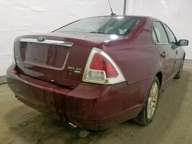 3FAHP02137R170986 - 2007 FORD FUSION SEL RED photo 4
