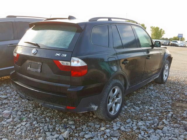 WBXPC93477WF28396 - 2007 BMW X3 3.0SI BLACK photo 4