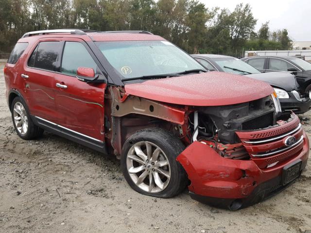 1FM5K7F90DGB86517 - 2013 FORD EXPLORER L RED photo 1