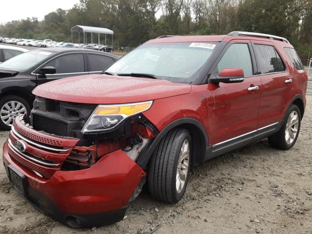 1FM5K7F90DGB86517 - 2013 FORD EXPLORER L RED photo 2