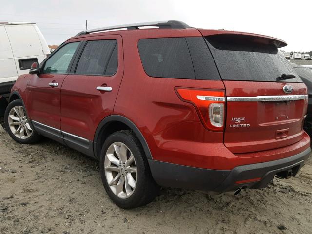 1FM5K7F90DGB86517 - 2013 FORD EXPLORER L RED photo 3