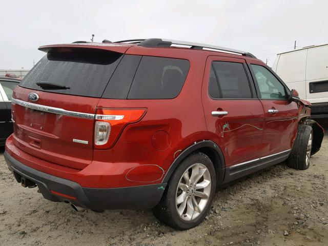 1FM5K7F90DGB86517 - 2013 FORD EXPLORER L RED photo 4