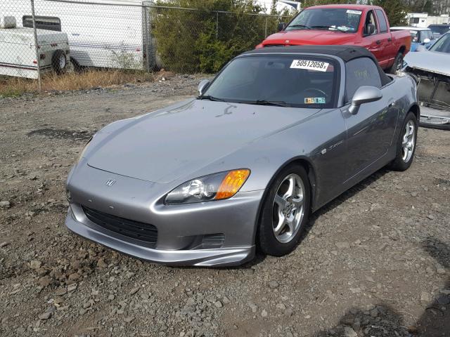 JHMAP1144YT008585 - 2000 HONDA S2000 SILVER photo 2