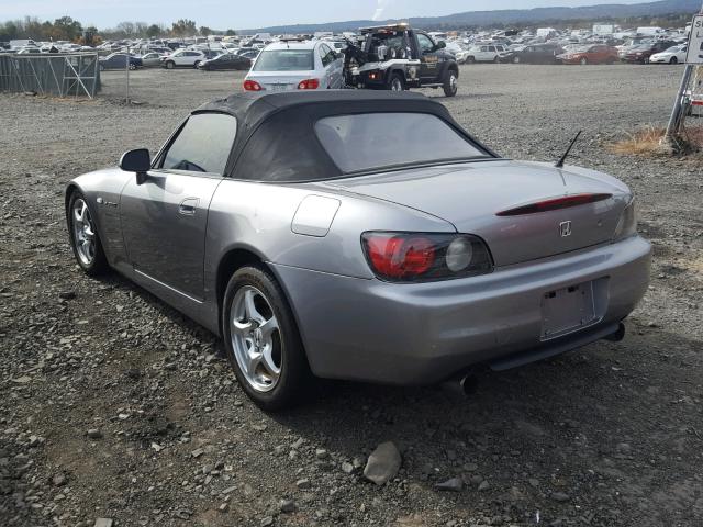 JHMAP1144YT008585 - 2000 HONDA S2000 SILVER photo 3