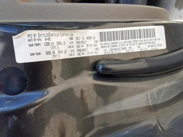 1J8HH48N16C130081 - 2006 JEEP COMMANDER ნაცრისფერი ფოტო 10