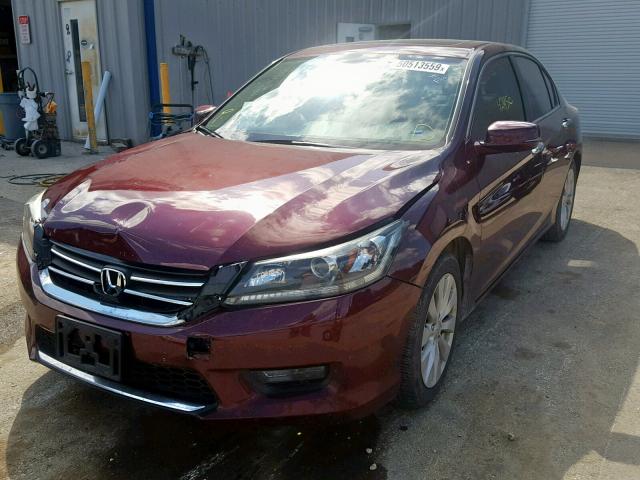 1HGCR2F88FA101609 - 2015 HONDA ACCORD EXL MAROON photo 2