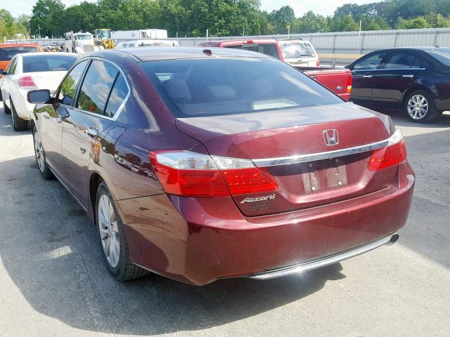 1HGCR2F88FA101609 - 2015 HONDA ACCORD EXL MAROON photo 3