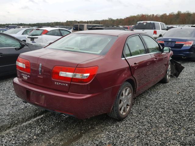 3LNHM261X6R608261 - 2006 LINCOLN ZEPHYR BURGUNDY photo 4