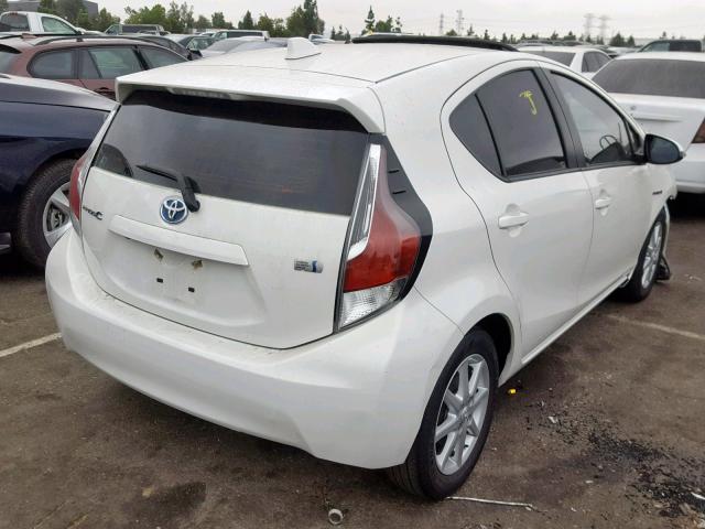 JTDKDTB39F1104592 - 2015 TOYOTA PRIUS C WHITE photo 4