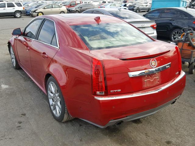 1G6DP5ED1B0129425 - 2011 CADILLAC CTS PREMIU RED photo 3