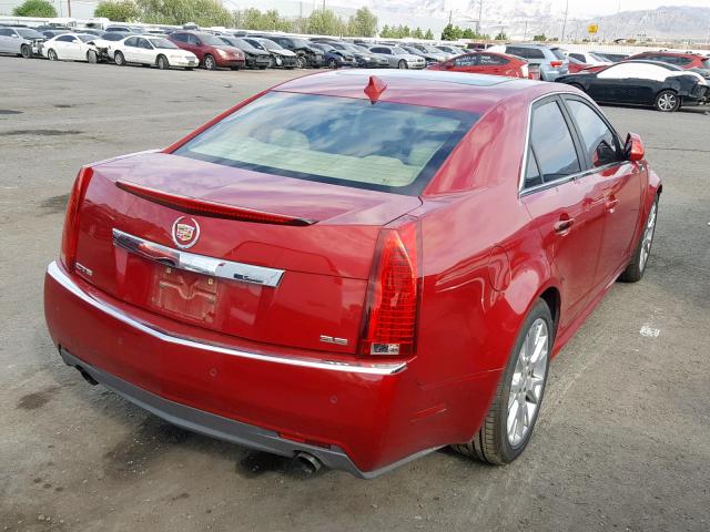 1G6DP5ED1B0129425 - 2011 CADILLAC CTS PREMIU RED photo 4