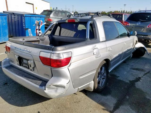 4S4BT63C755100496 - 2005 SUBARU BAJA TURBO SILVER photo 4