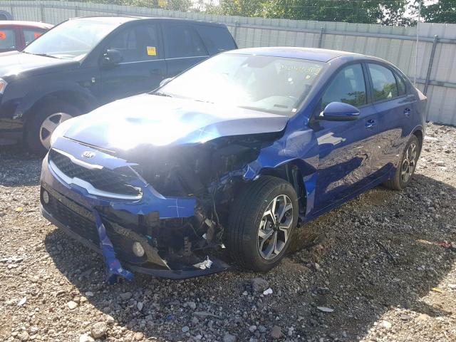 3KPF24AD8KE117137 - 2019 KIA FORTE FE BLUE photo 2