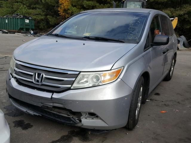 5FNRL5H21BB010235 - 2011 HONDA ODYSSEY LX SILVER photo 2