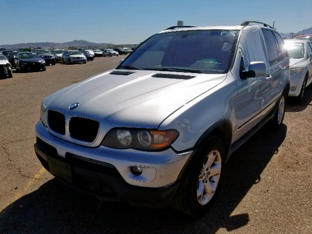 5UXFA13574LU39929 - 2004 BMW X5 3.0I SILVER photo 2