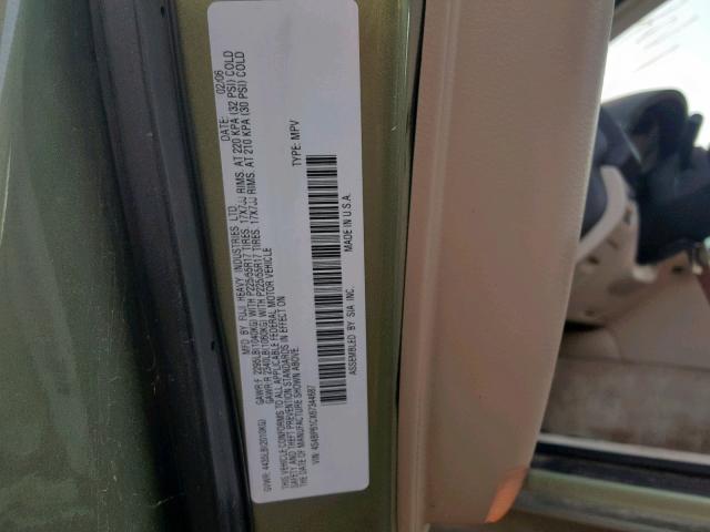 4S4BP61CX67344687 - 2006 SUBARU LEGACY OUT GREEN photo 10