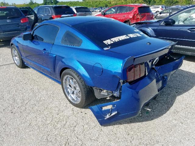 1ZVHT82H085198389 - 2008 FORD MUSTANG GT BLUE photo 3