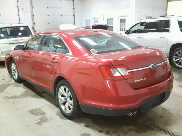 1FAHP2EW4CG123566 - 2012 FORD TAURUS SEL RED photo 3