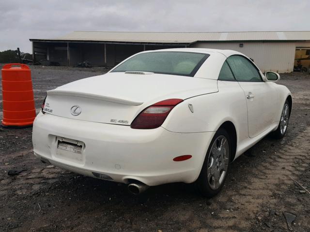 JTHFN48Y569006375 - 2006 LEXUS SC 430 WHITE photo 4