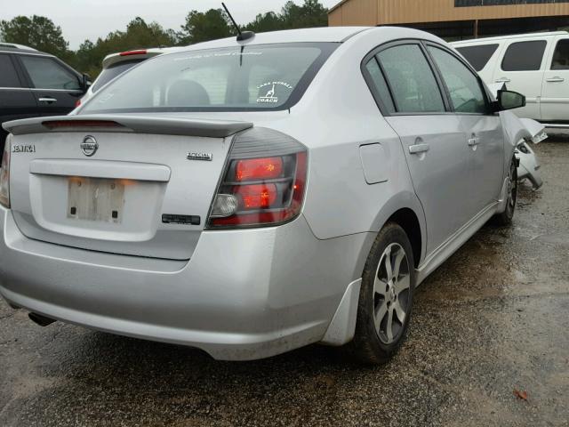 3N1AB6AP1CL618466 - 2012 NISSAN SENTRA 2.0 SILVER photo 4