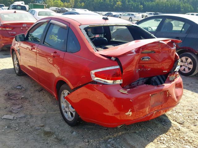 1FAHP35N08W280778 - 2008 FORD FOCUS SE RED photo 3