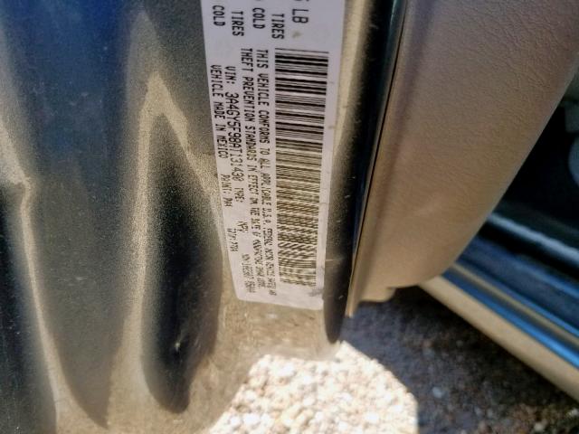 3A4GY5F98AT131430 - 2010 CHRYSLER PT CRUISER GRAY photo 10