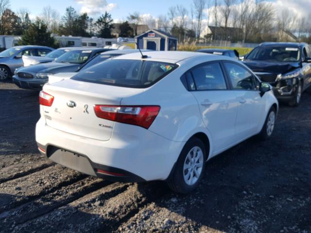 KNADN4A34D6294411 - 2013 KIA RIO EX WHITE photo 4