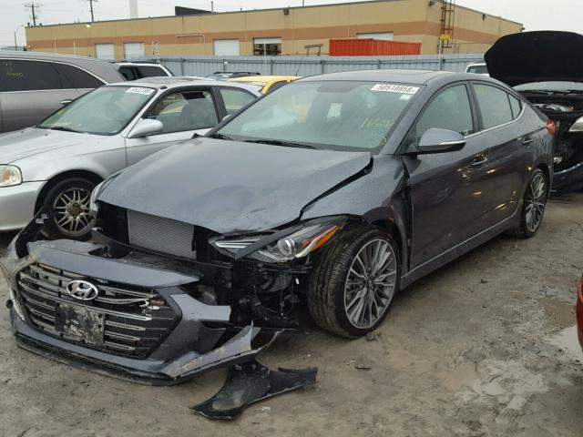 KMHD04LB2JU483874 - 2018 HYUNDAI ELANTRA SP GRAY photo 2