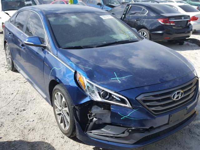 5NPE34AF9FH150126 - 2015 HYUNDAI SONATA SPO BLUE photo 1