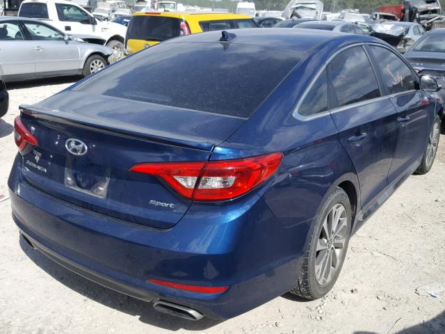 5NPE34AF9FH150126 - 2015 HYUNDAI SONATA SPO BLUE photo 4