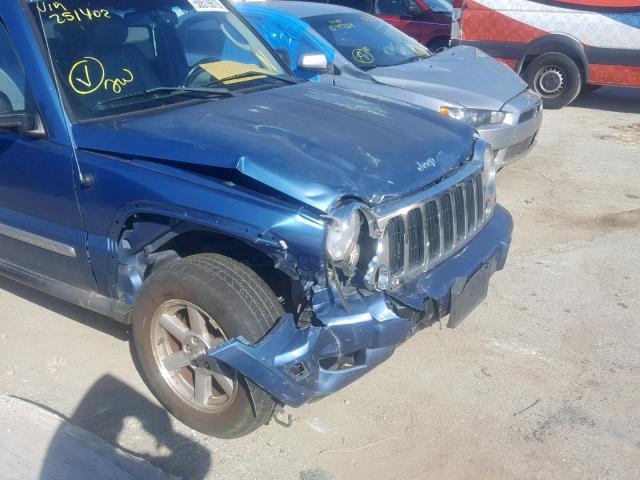 1J4GK58K76W251402 - 2006 JEEP LIBERTY LI BLUE photo 9