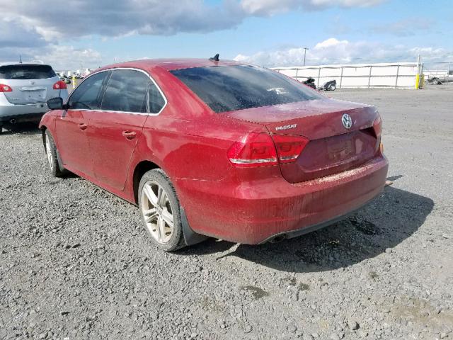 1VWBV7A39FC055918 - 2015 VOLKSWAGEN PASSAT SE MAROON photo 3