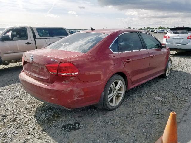 1VWBV7A39FC055918 - 2015 VOLKSWAGEN PASSAT SE MAROON photo 4