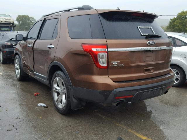 1FMHK8F89CGA10767 - 2012 FORD EXPLORER L BROWN photo 3