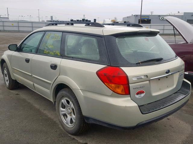 4S4BP61C077314745 - 2007 SUBARU LEGACY OUT TAN photo 3