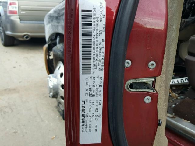 3C63RRKL7FG567803 - 2015 RAM 3500 LONGH MAROON photo 10