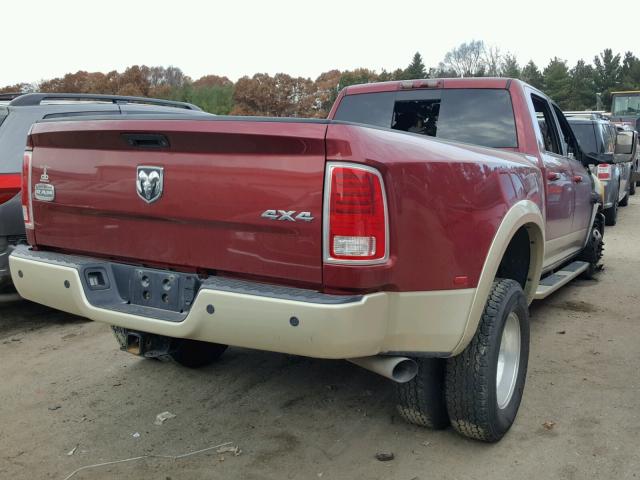 3C63RRKL7FG567803 - 2015 RAM 3500 LONGH MAROON photo 4