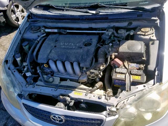 2T1BY32E75C351545 - 2005 TOYOTA COROLLA XR SILVER photo 7