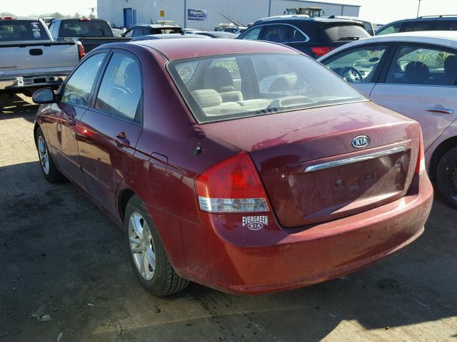 KNAFE121485542284 - 2008 KIA SPECTRA EX RED photo 3